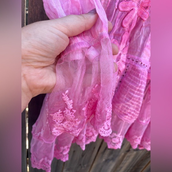 Muche & Muchette NWOT Women's O/S Jolene Cotton Voile Top In Pink - Picture 4 of 8